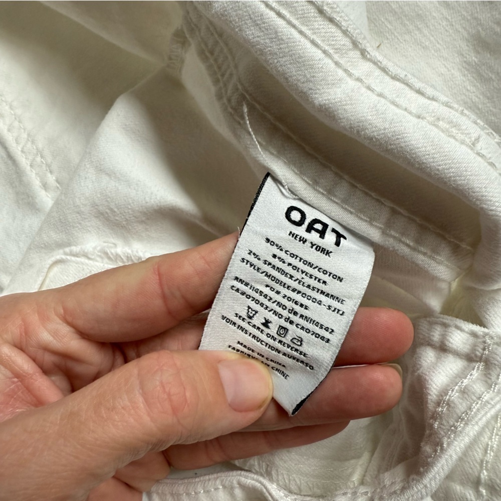 OAT New York 8/29 White Wide-Leg Pants with Raw Hem - Picture 6 of 9